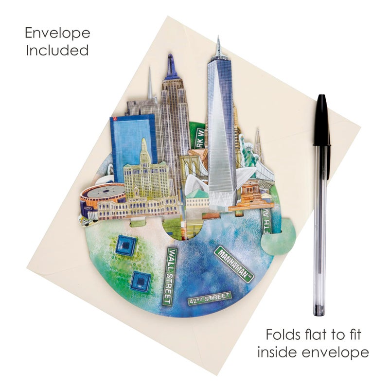 SANTORO Pirouette, 3D Pop Up Greeting Card, Birthday Card - New York City - For Him, For Her, Birthday, Thank You, Travel - Image 3
